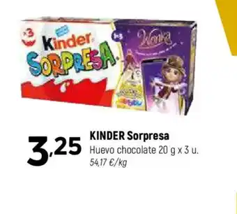 Coviran KINDER Sorpresa Huevo chocolate oferta