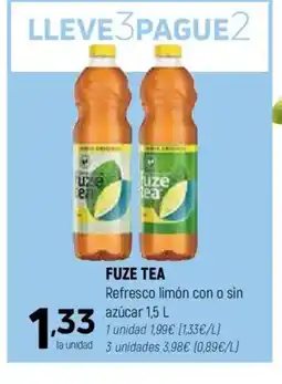 Coviran FUZE TEA Refresco limón con o sin azúcar oferta