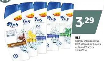 Coviran H&S Champú anticaida, citrus fresh, clásico 2 en 1 oferta