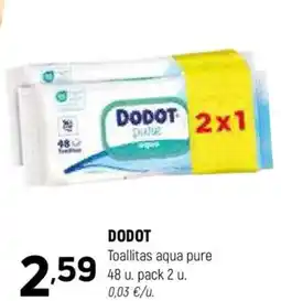 Coviran DODOT Toallitas aqua pure oferta