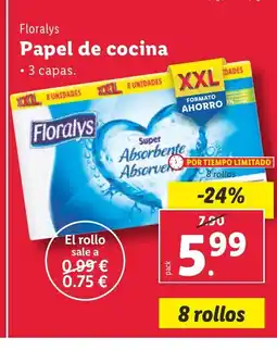 Lidl FLORALYS Papel de cocina oferta