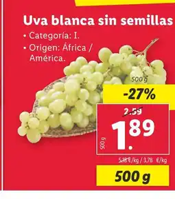 Lidl Uva blanca sin semillas oferta