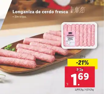 Lidl Longaniza de cerdo fresca oferta