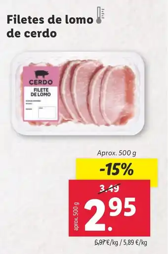 Lidl Filetes de lomo de cerdo oferta