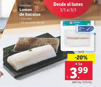 Lidl OCEAN SEA Lomos de bacalao oferta