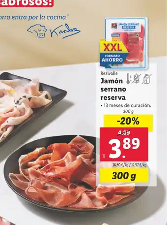 Lidl REALVALLE Jamón a serrano oferta