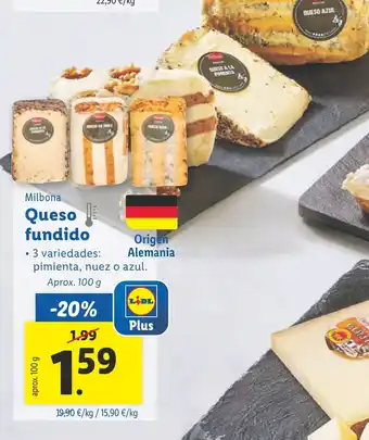 Lidl MILBONA Queso fundido oferta