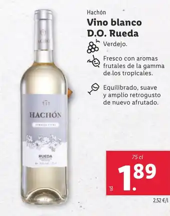 Lidl HACHÓN Vino blanco D.O. Rueda oferta