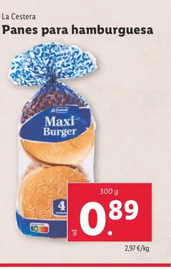 Lidl LA CESTERA Panes para hamburguesa oferta