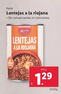 Lidl KANIA Lentejas a la riojana oferta