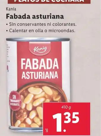 Lidl KANIA Fabada asturiana oferta