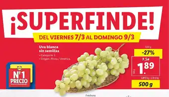 Lidl Uva blanca sin semillas oferta