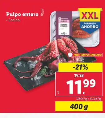 Lidl Pulpo entero oferta