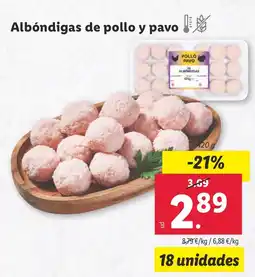 Lidl Albóndigas de pollo y pavo oferta