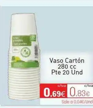 Cuevas Cash Vaso Cartón 280 Cc oferta