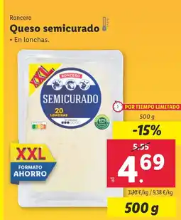 Lidl RONCERO Queso semicurado oferta