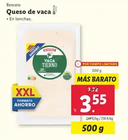 Lidl RONCERO Queso de vaca oferta