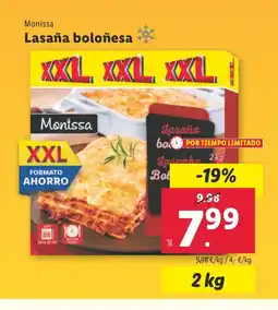 Lidl MONISSA Lasaña boloñesa oferta