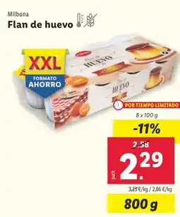 Lidl MILBONA Flan de huevo oferta