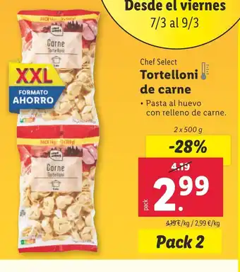 Lidl CHEF SELECT Tortelloni de carne oferta