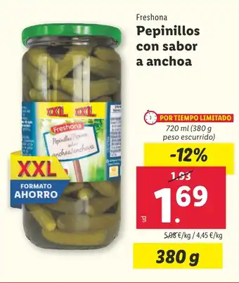 Lidl FRESHONA Pepinillos con sabor a anchoa oferta