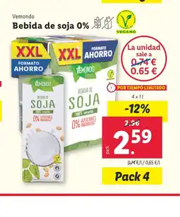 Lidl VEMONDO Bebida de soja 0% oferta