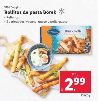 Lidl 1001 DELIGHTS Rollitos de pasta Börek oferta