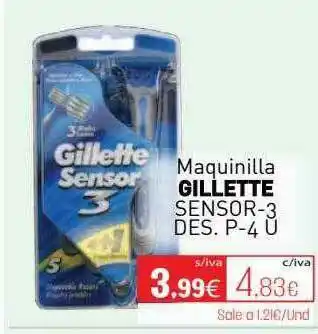 Cuevas Cash Maquinilla Gillette Sensor-3 Des. oferta