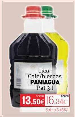Cuevas Cash Licor Café Hierbas Paniagua oferta