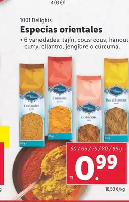 Lidl 1001 DELIGHTS Especias orientales oferta