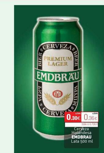 Cuevas Cash Cerveza Holandesa Emdbrau oferta
