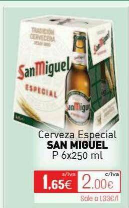 Cuevas Cash Cerveza Especial San Miguel oferta