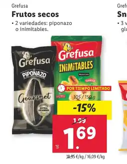 Lidl GREFUSA Frutos secos oferta