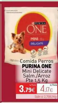 Comida Perros Purina One Mini Delicate Salm. Arroz