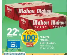 E.Leclerc MAHOU 5 ESTRELLAS Cerveza oferta