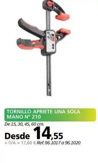 Coferdroza Tornillo Apriete Una Sola Mano N° 210 oferta