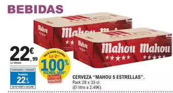 E.Leclerc MAHOU 5 ESTRELLAS Cerveza oferta