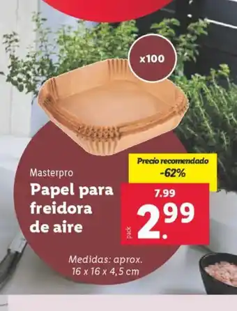 Lidl Papel para freidora de aire oferta