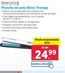 Lidl REMINGTON Plancha de pelo Shine Therapy oferta