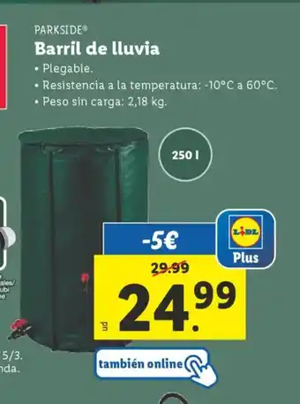 Lidl PARKSIDE Barril de lluvia oferta