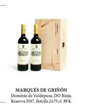 El Corte Inglés Marqués De Griñón Dominio De Valdepusa Do Rioja Reserva 2017 oferta