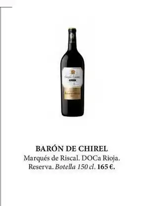 El Corte Inglés Barón De Chirel Marqués De Riscal Doca Rioja oferta