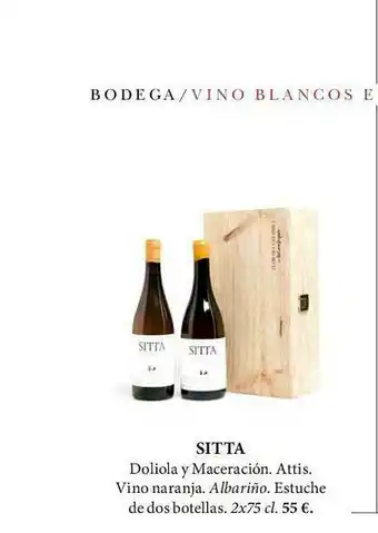 El Corte Inglés Sitta Doliola Y Maceración Attis Vino Naranja oferta
