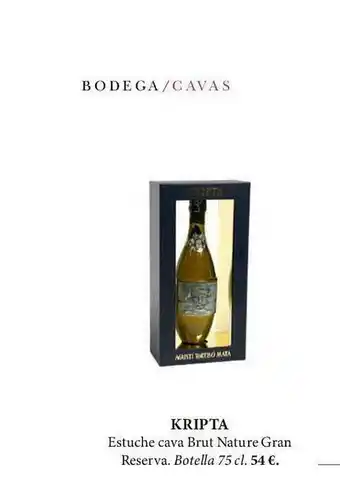 El Corte Inglés Kripta Estuche Cava Brut Nature Gran oferta