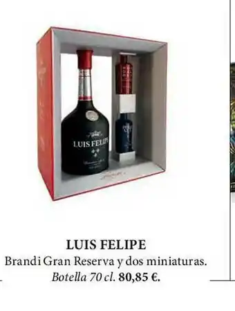 El Corte Inglés Luis Felipe Brandi Gran Reserva Y Dos Miniaturas oferta