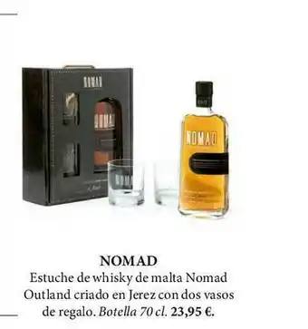 El Corte Inglés Nomad Estuche De Whisky De Malta Nomad Outland Criado En Jerez Con Dos Vasos De Regalo oferta