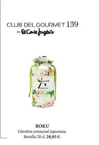 El Corte Inglés Roku Ginebra Artesanal Japonesa oferta