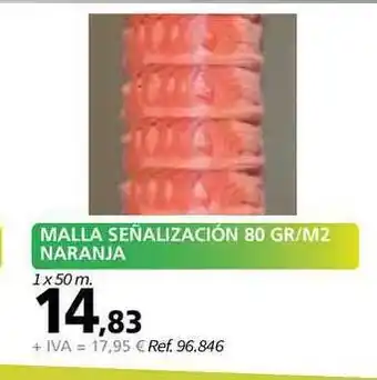 Coferdroza Malla Señalización 80 Gr M2 Naranja oferta