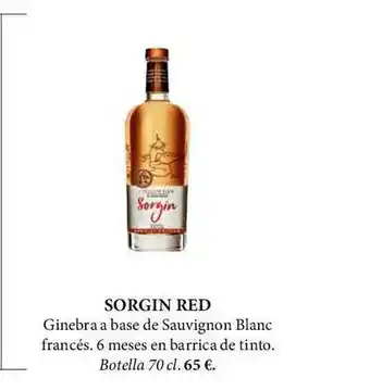 El Corte Inglés Sorgin Red Ginebra A Base De Sauvignon Blanc Francés 6 Meses En Barrica De Tinto oferta