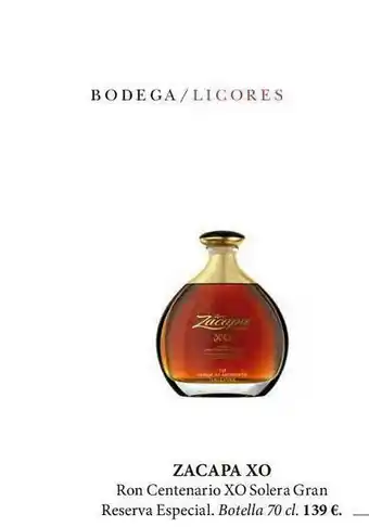 El Corte Inglés Zacapa Xo Ron Centenario Xo Solera Gran Reserva Especial oferta